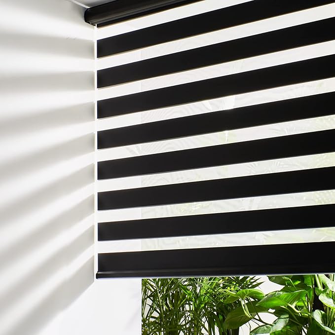 Persilux Cordless Zebra Blinds for Windows Roller Windows Shades Dual Layer by PersiluxHome