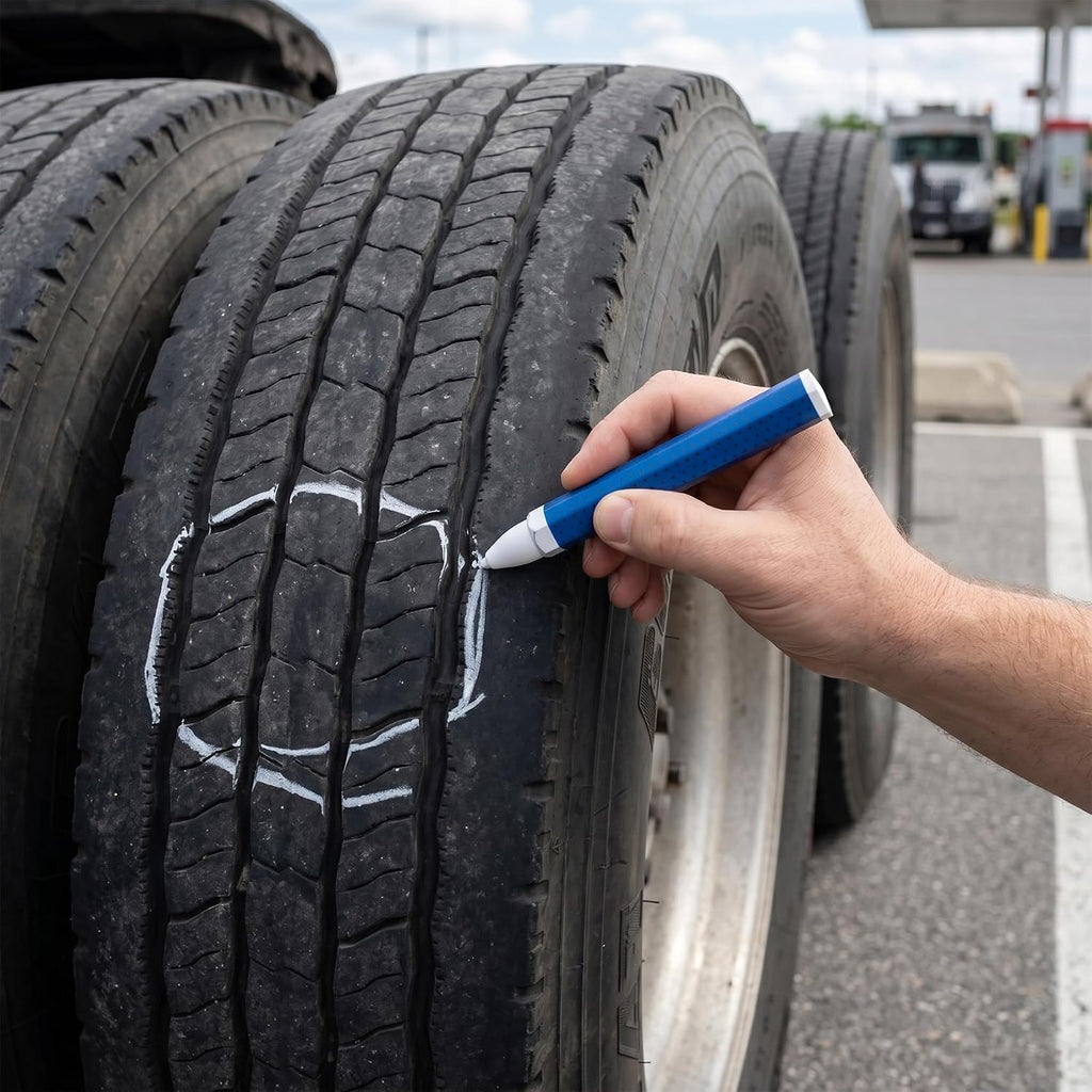 5 Pcs White Tire Marker, 3.94 x 0.59 Inch Tire Marking Crayons for Rubber Leather, Industrial Wax Crayon Sticks Marking Tools for Automotive Construction Outdoor