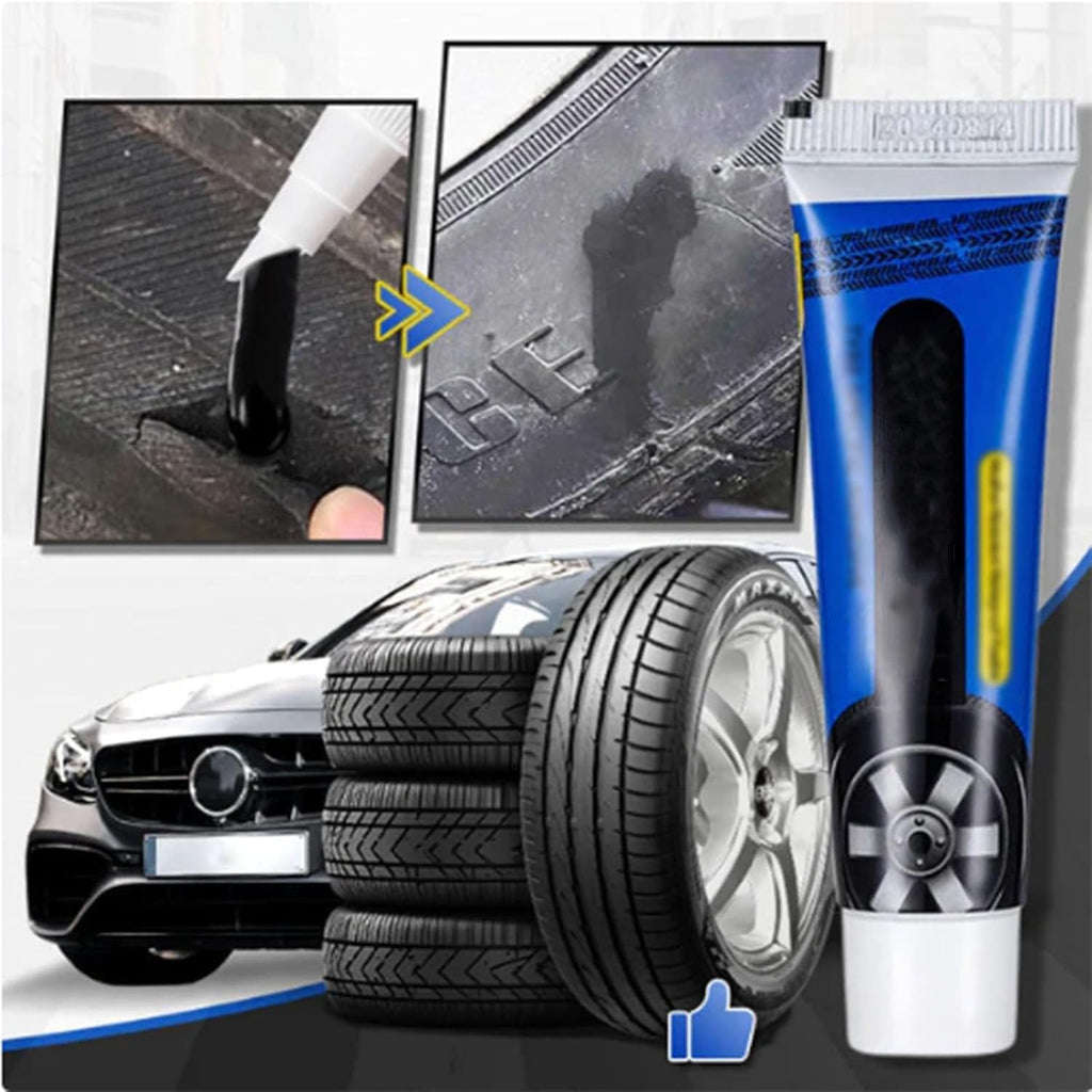 60ml Weather-Resistant Waterproof Flexible Tire Repair Adhesive, Multifunctional Car Tire Repair Glue,Waterproof Strong Tire-Repair Sealant (Black,5PC)