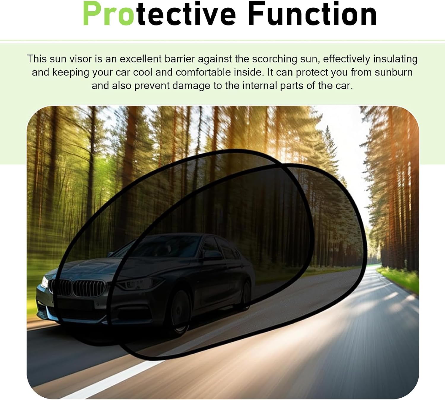 2 PCS Car Side Window Shades, Sun Blocking & Heat Insulation Sunshade for Baby, Privacy Protection Cover with Suction Cup, Foldable Cover for Driver Passenger Side Windows (Black)