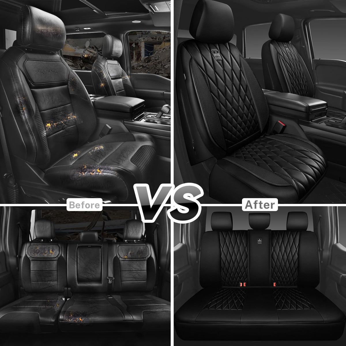 car pass 5 seats piping luxury faux leather, package contents
