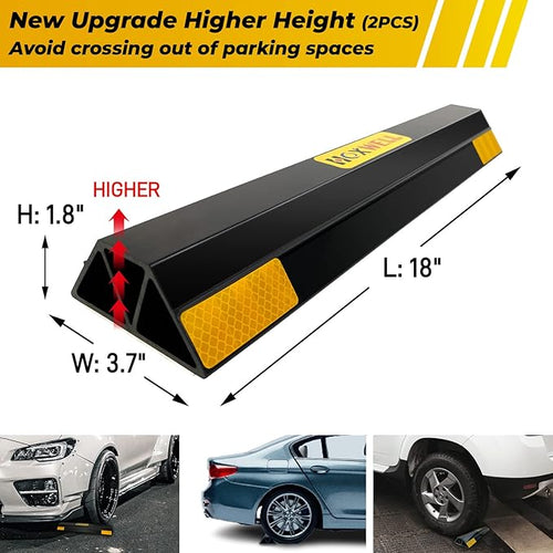(New Updated 18" 2 Packs Heavy Duty Parking Stopper - Image 2