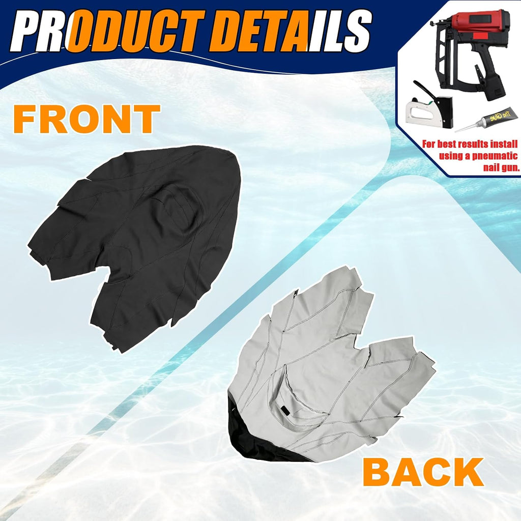 Seat Cover Fits for 2011-2018 SeaDoo GTI/GTR SE/LTD 130/155/215/90 | 3-Layer Custom Fit Faux Leather: Waterproof, Filter Inner, Tough Base. Staple Install (Basic Setup Accessories Kit Included)
