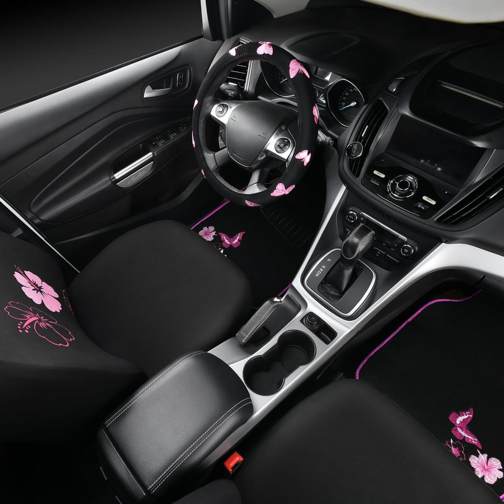 car pass universal cloth butterfly car seat covers, close-up detail