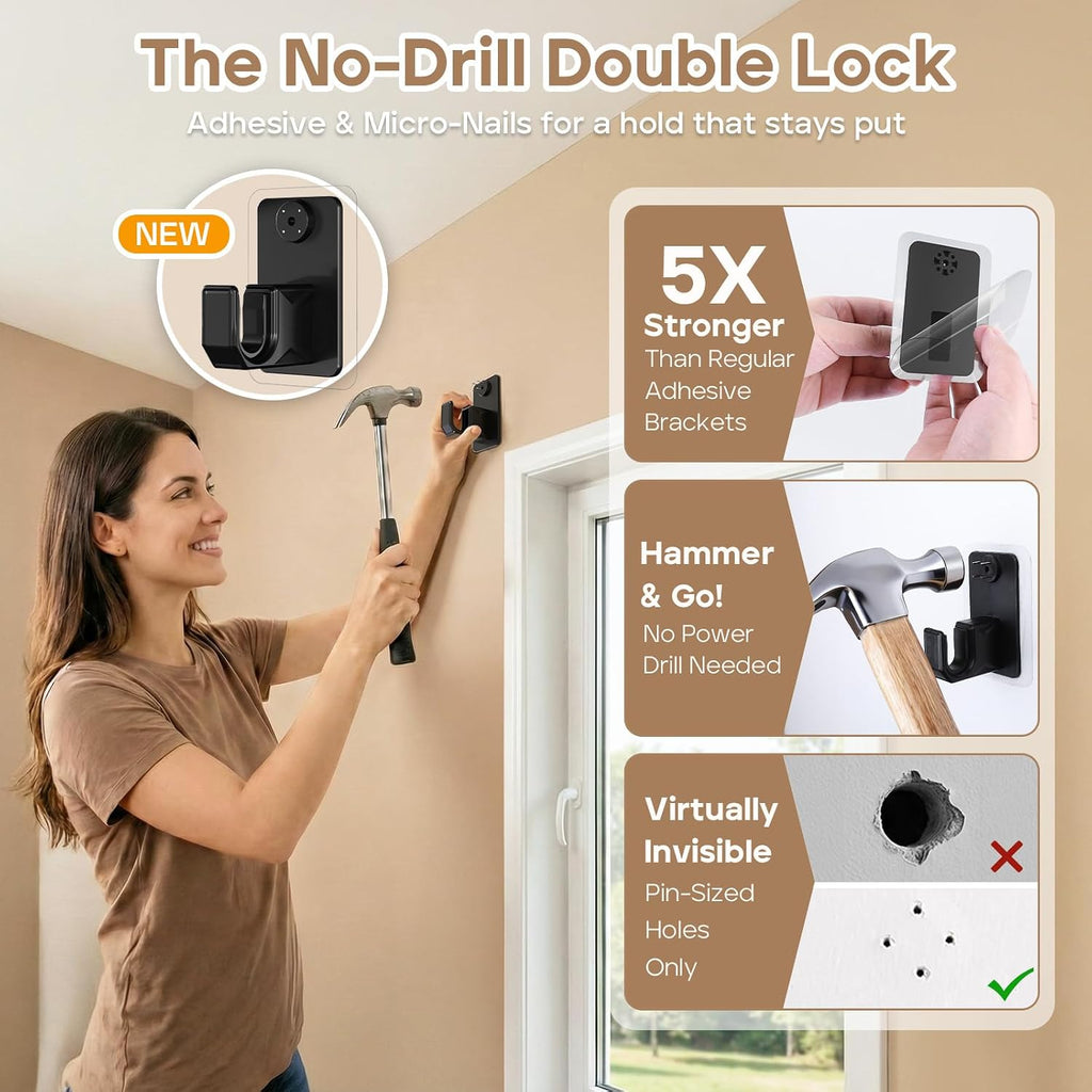 no-drill curtain rod with adhesive & pin-nail mount shown in use