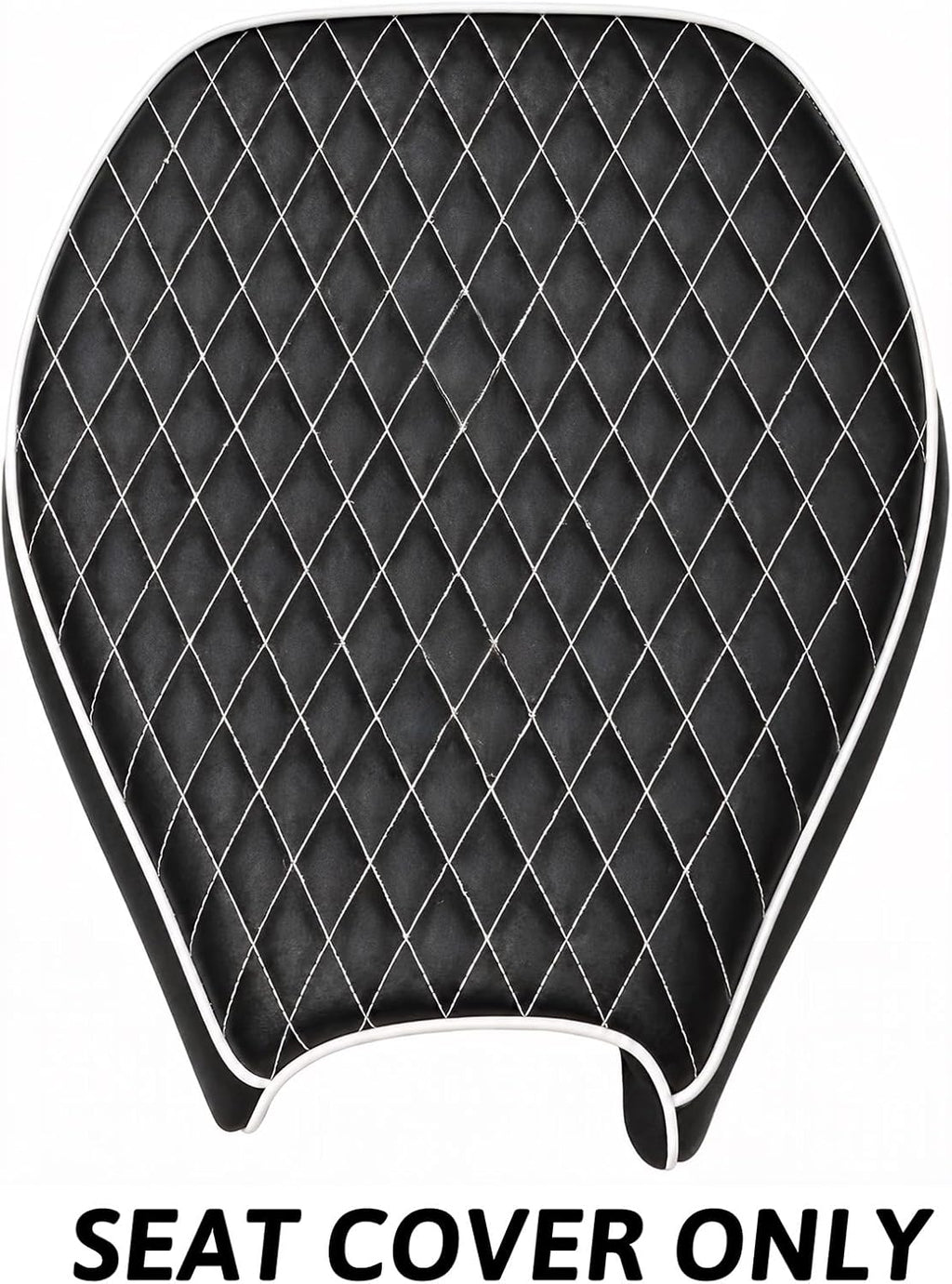 JMCHstore Mini Bike Seat Cover 15'' Diamond Stitch Retro for Baja Warrior WR65, Mini Baja, Baja Heat, Baja Carbon 6.5 196cc HT65 MB165 Trail Bike Cushion Replacement Parts (White)
