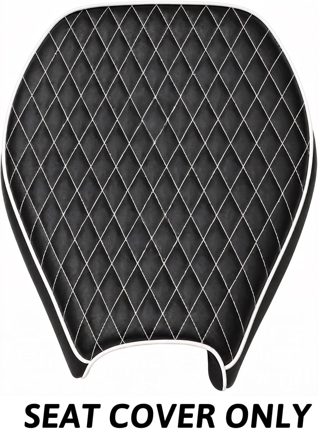 JMCHstore Mini Bike Seat Cover 15'' Diamond Stitch Retro for Baja Warrior WR65, Mini Baja, Baja Heat, Baja Carbon 6.5 196cc HT65 MB165 Trail Bike Cushion Replacement Parts (White)