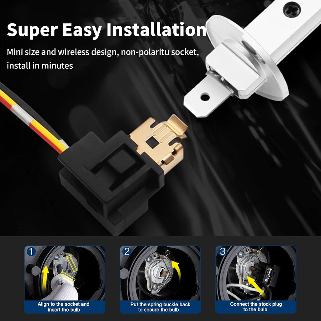 rimthin H1 Bulbs, 6000K Cool White, Super Bright Fog Bulbs, Easy Installation, Pack of 2