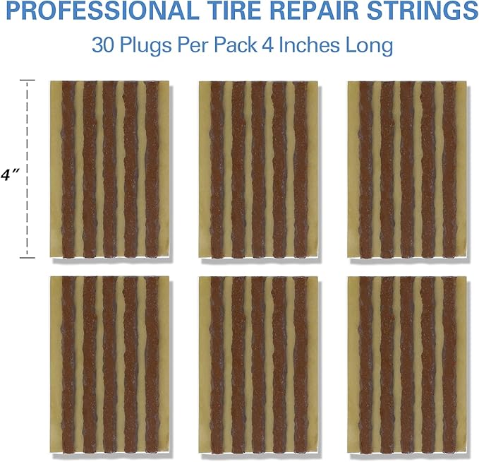 CKAuto 30pcs 4" Brown Tire Repair Strings, Automotive Tool Tire Repair Plugs - Image 2