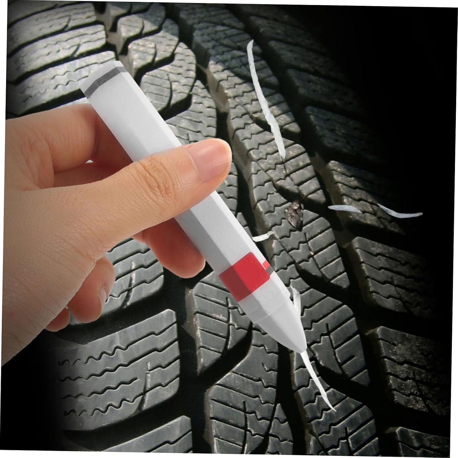 SHINEOFI 2pcs Tire Marking pen for Car Wax Tire Marker Pens for Vehicle Motorcycle Bike Maintenance Marking And Repairing White