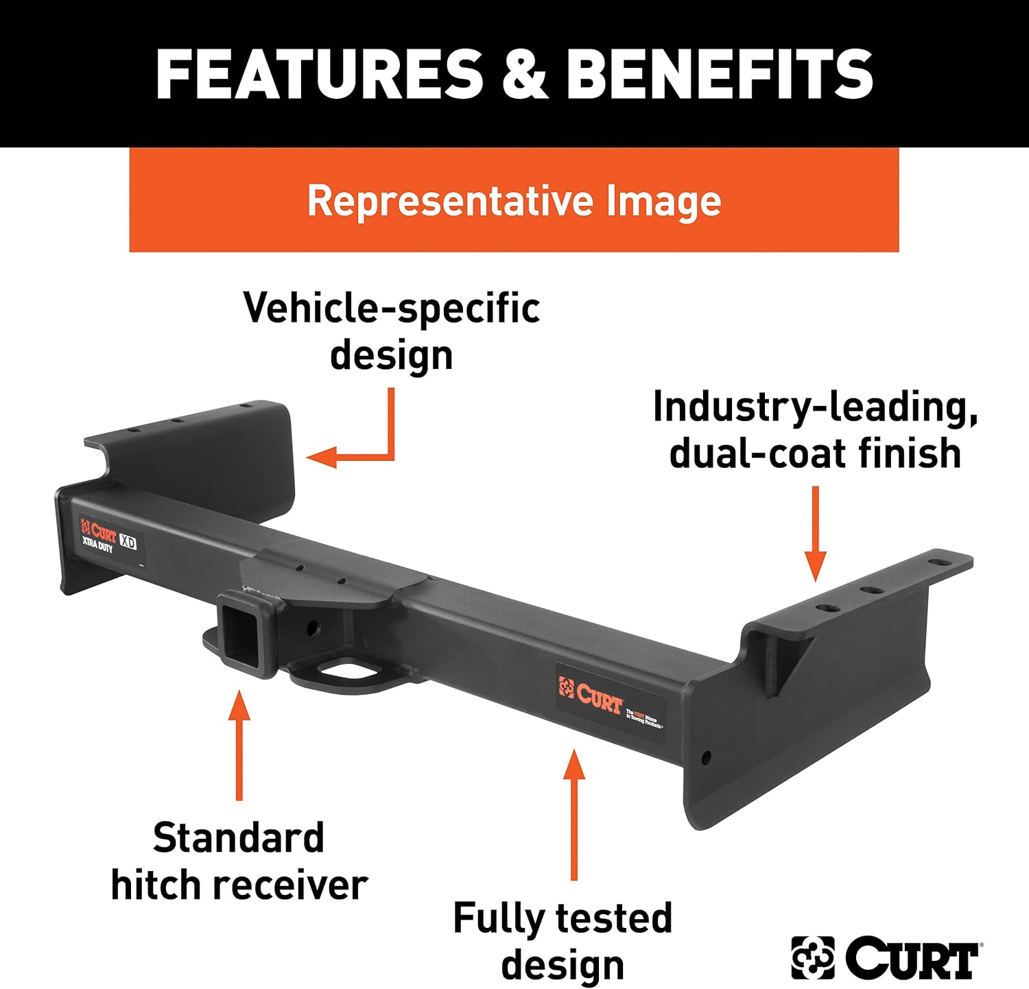 CURT 15302 Xtra Duty Trailer Hitch Receiver 2-Inch Receiver
