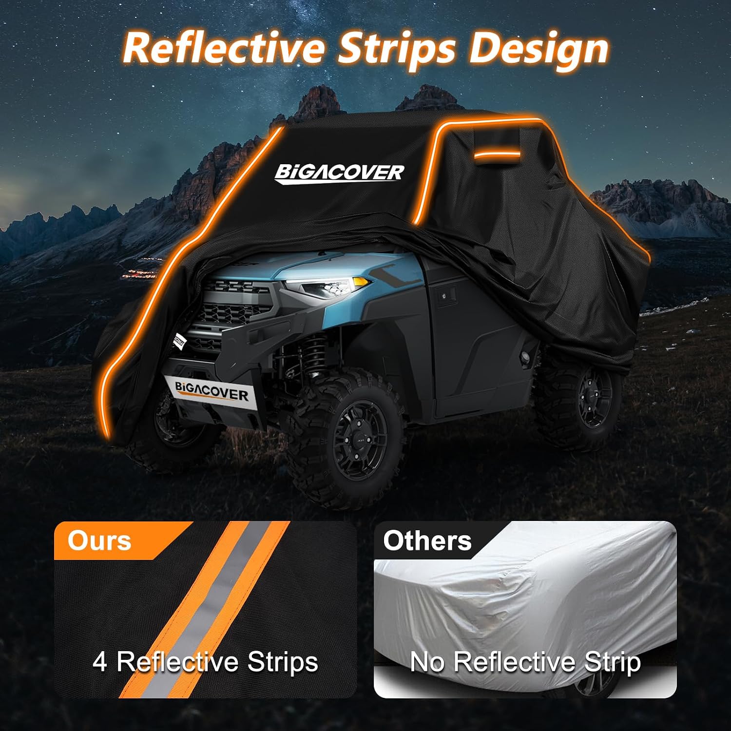 UTV Cover 2 Seater for Polaris Ranger/Can-Am Traxter/General XP 1000 | 210D Oxford & Cotton Lining All-Weather Waterproof Protection Windproof Ranger Cover 2-3 Seater