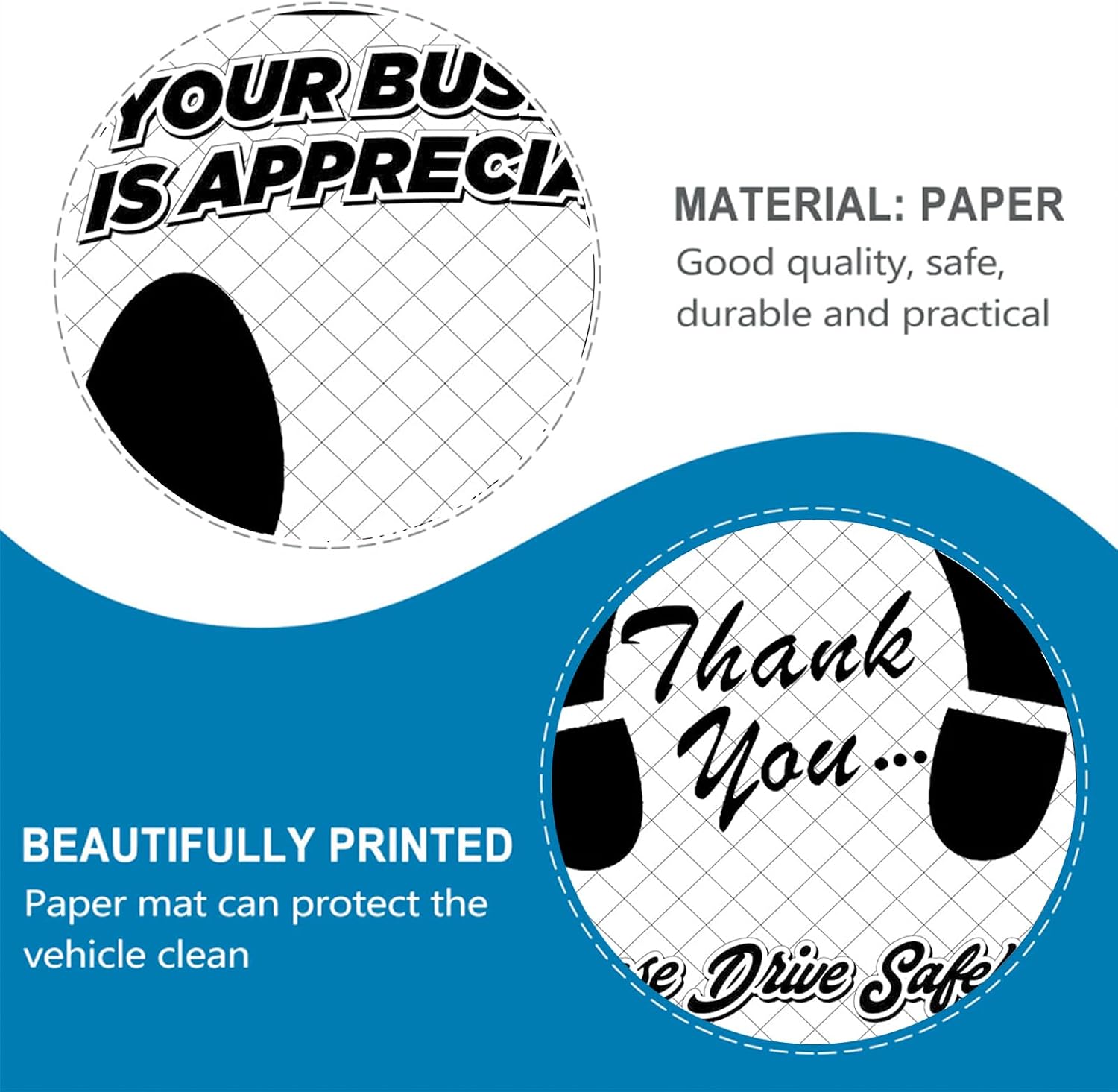 Tuklye White Car Paper Floor Mats : Disposable Floor Cars Auto Vehicles Automotive Mat Covers Protector Detailing Detail Wash Temporary 16x20inch (50)