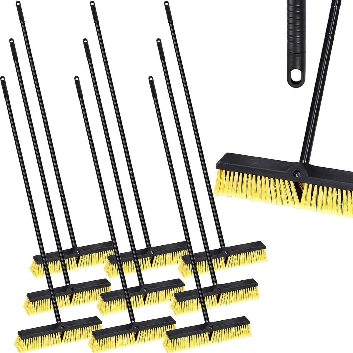 Zhehao 10 Pack 18 Inches Push Broom Outdoor, Concrete Floor Cleaning