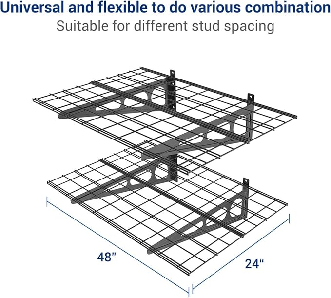 FLEXIMOUNTS 2 Pack 2x4ft Garage Shelving, Wall Shelf Garage Storage Rack - Image 2