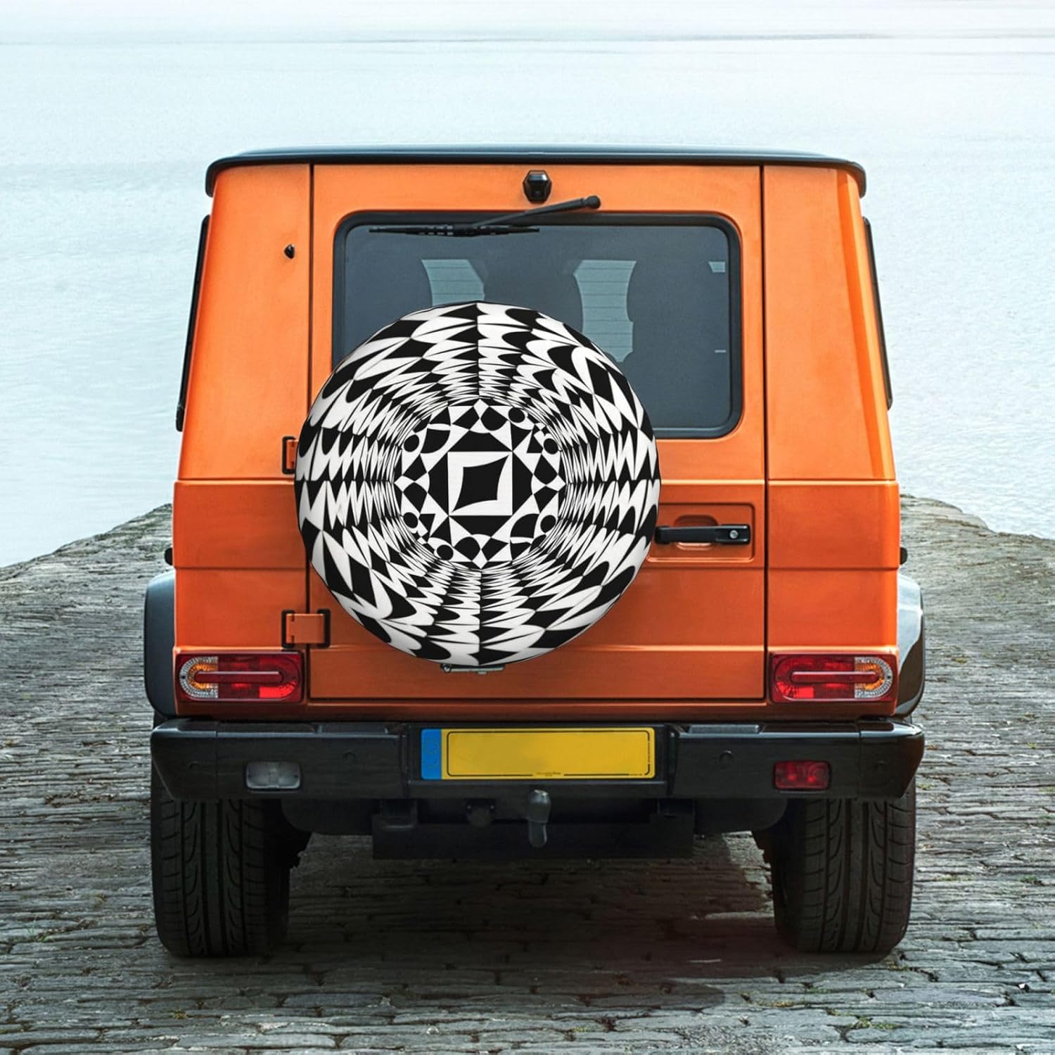 3D Optical Illusion Trap Print Universal Spare Tire Cover for RV, Jeep | Wheel Protector Fits Rv, Trailer, Jeep, Shield Tires From Sun, Dirt And Rain For Outdoor Storage