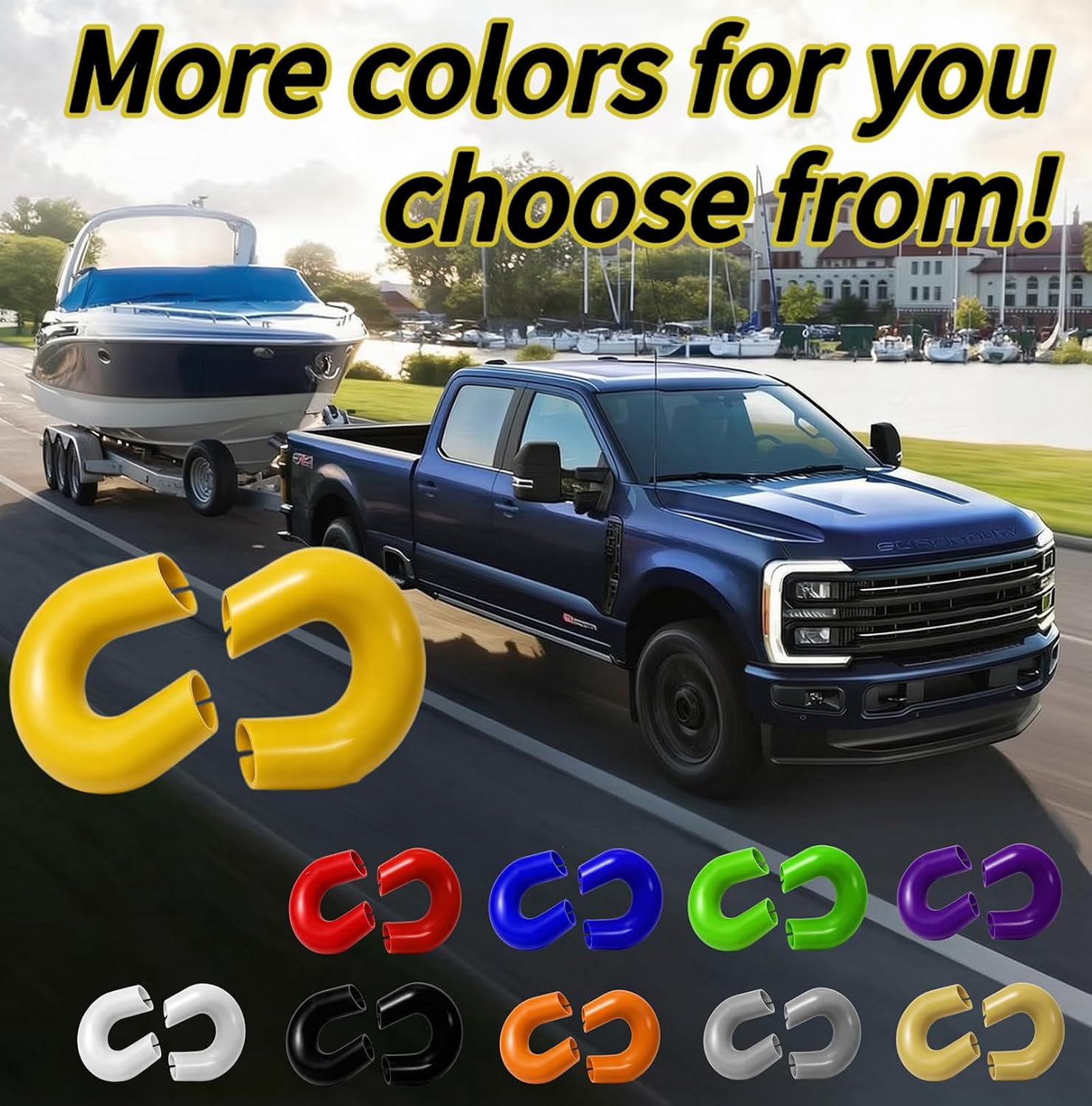 Front Tow Hook Cover for 2017-2026 Ford Super Duty F-250 F-350 F-450,Tow Hitch Covers, Ford Truck Accessories, Pickup Truck Accessories, F250 Must Haves, Silicone, Yellow (2 Pack)