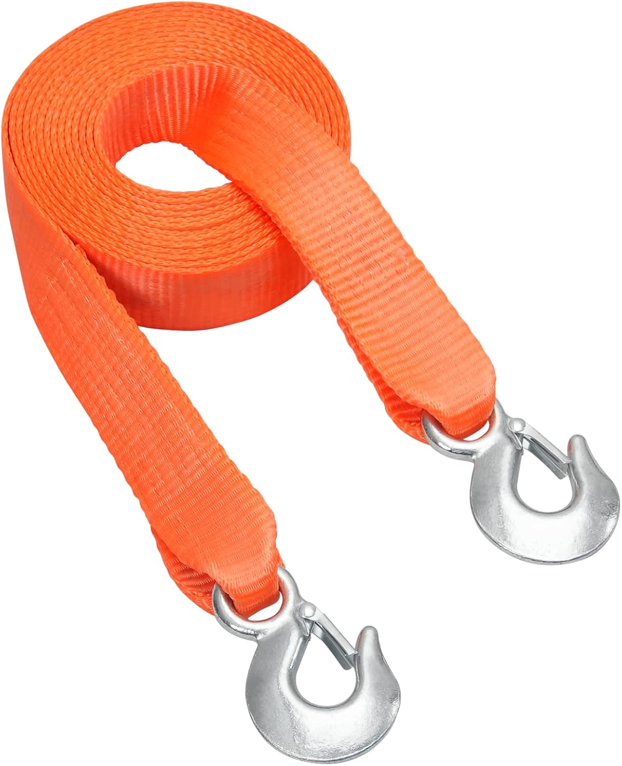 VEVOR ATV Tow Strap with Hooks, 2-inch x 20-Foot, 17000 lbs Capacity, Durable Recovery Rope with Security Hooks for Trucks and Vehicles, Essential Towing Accessory for Roadside Assistance