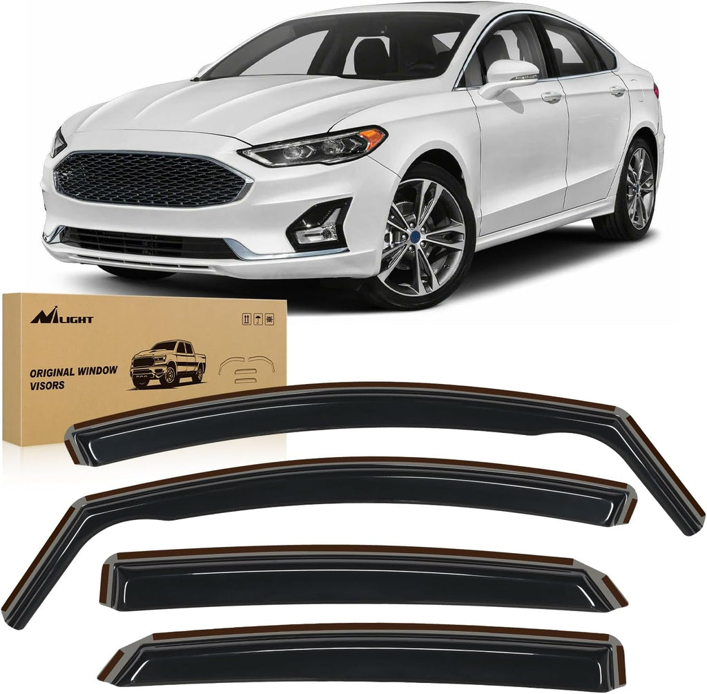 Nilight Vent Window Visors for Ford Fusion 2013 2014 2015 2016 2017 2018 2019