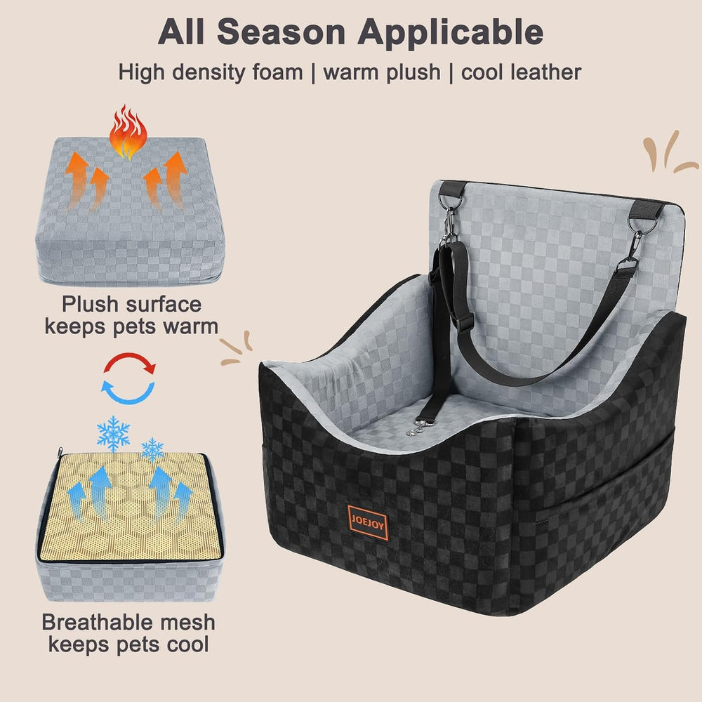 JOEJOY Elevated Dog Car Seat for Small/Medium Dogs up to 35 lbs, Memory Foam ...