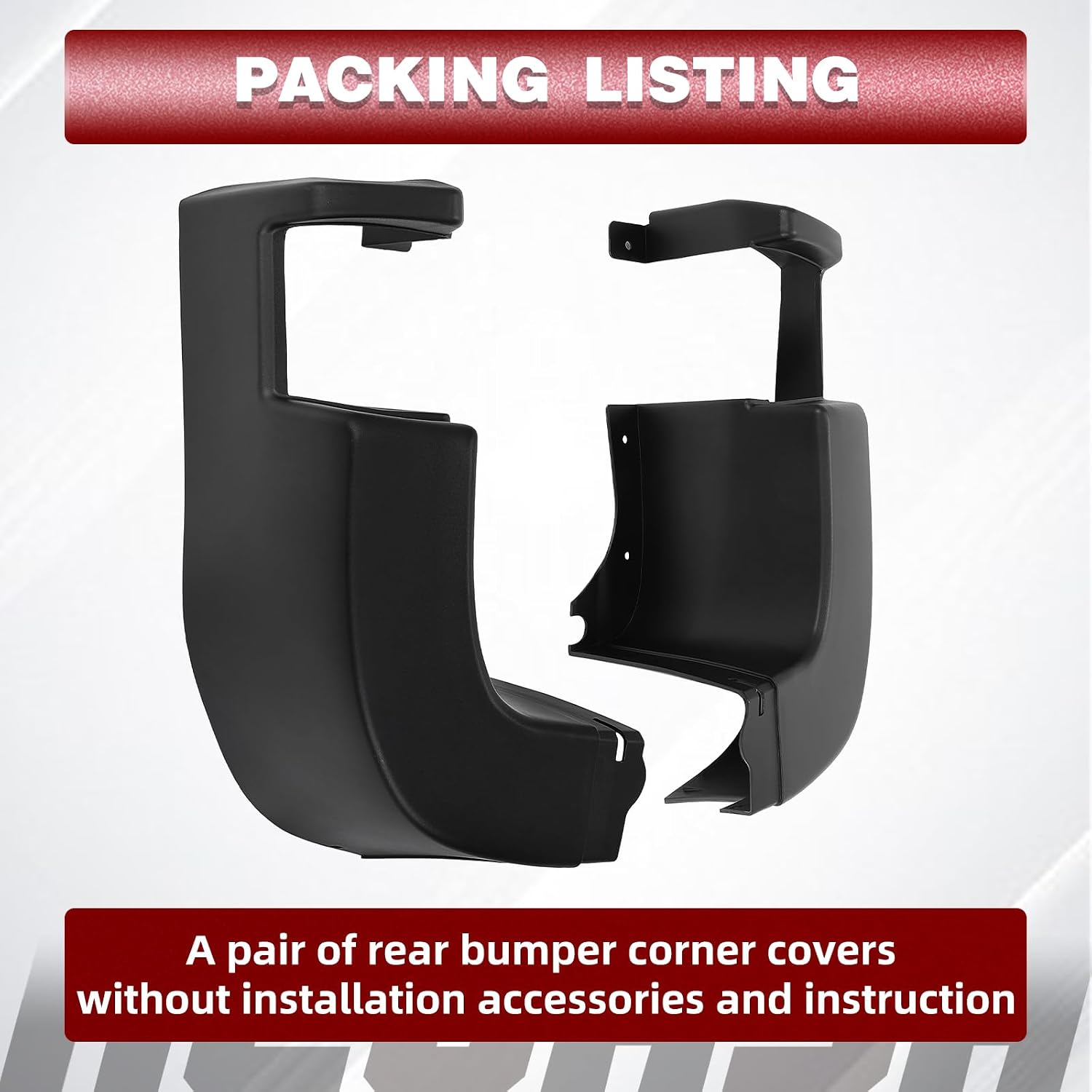 HECASA Rear Bumper Side End Cap Cover Compatible with 2015-2024 Ford Transit 150 250 350 350HD Replacement for CK4Z-17F774-DC CK4Z-17F774-DD FO1104137 FO1105137 Right & Left Side