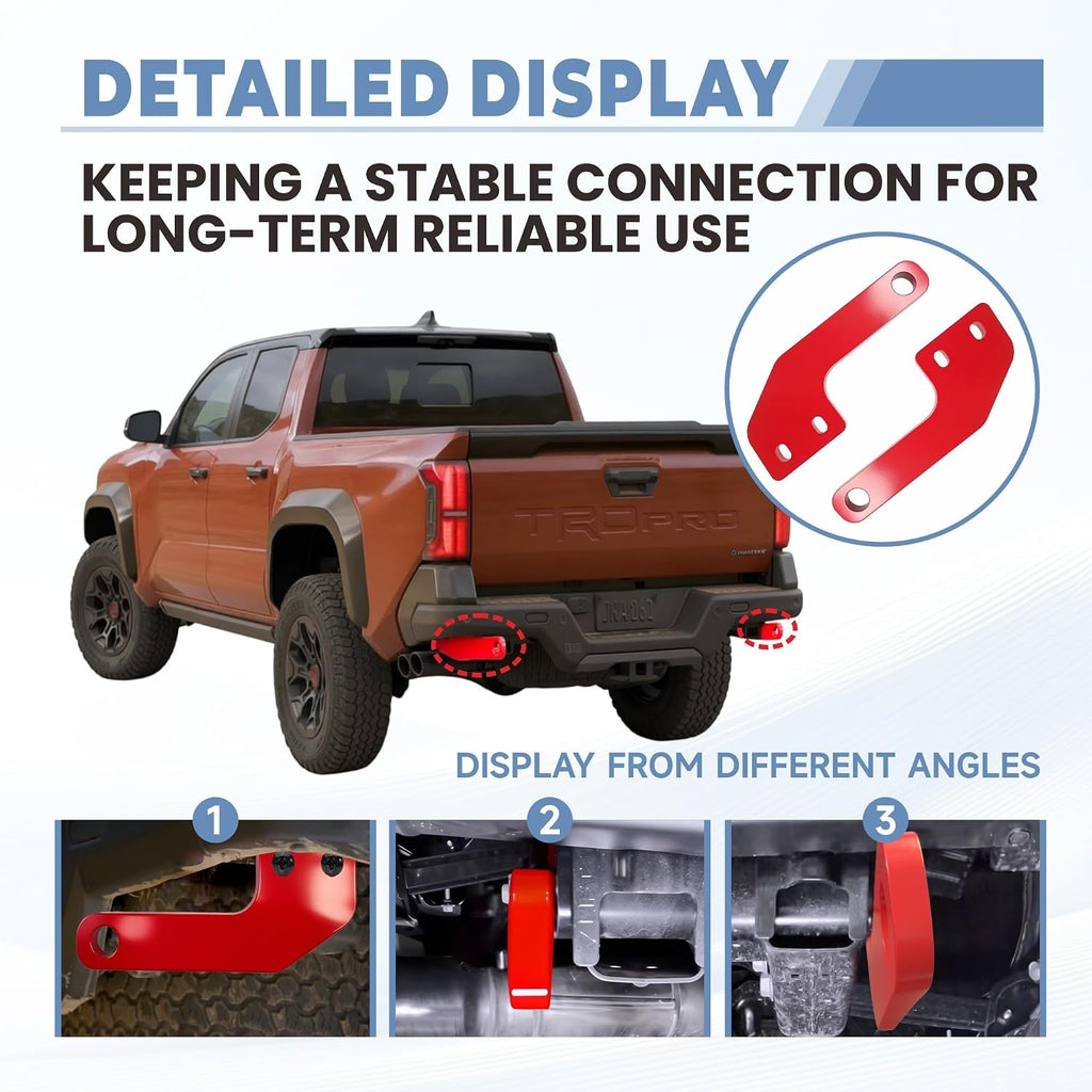 Red Rear Recovery Tow Hooks for 2024-2026 Toyota Tacoma 2PCS Set