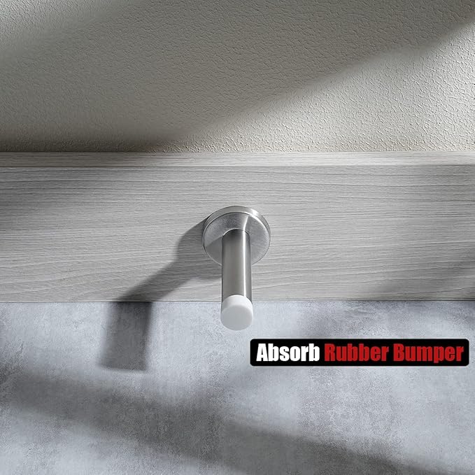 JQK Door Stopper, 304 Stainless Steel Thicken 1mm Sound Dampening Door Stop - Image 6
