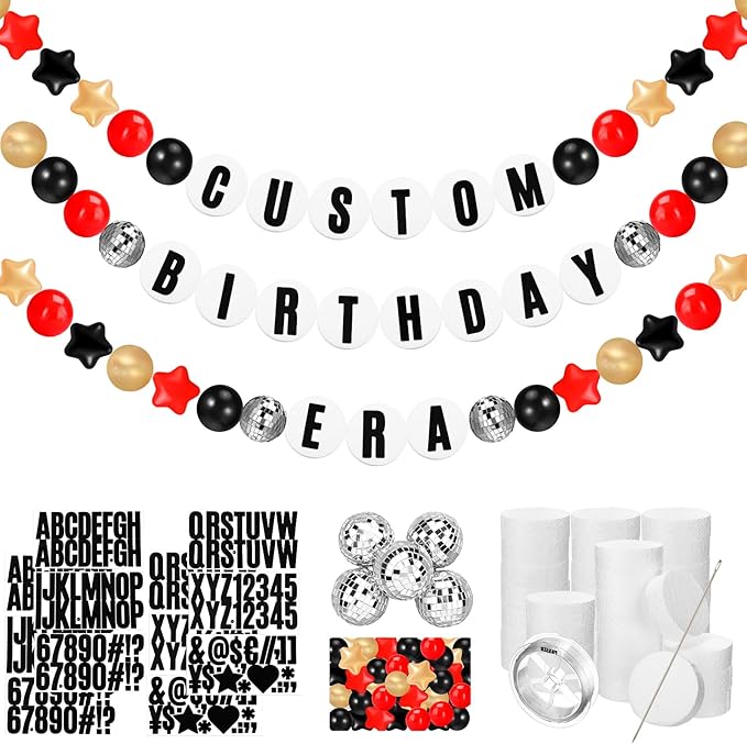 Giant Friendship Bracelet Garland Kit, DIY Birthday Banner with Letters Ball ...