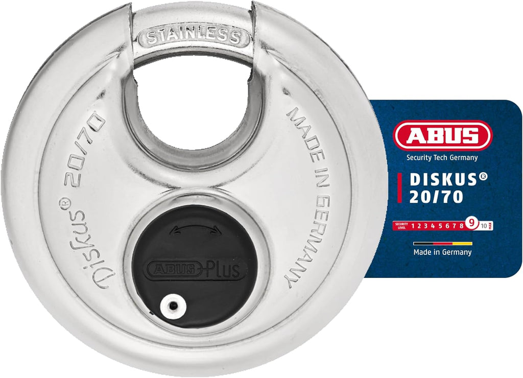 ABUS Diskus 20/70 Heavy Duty Stainless Steel Disk Padlock