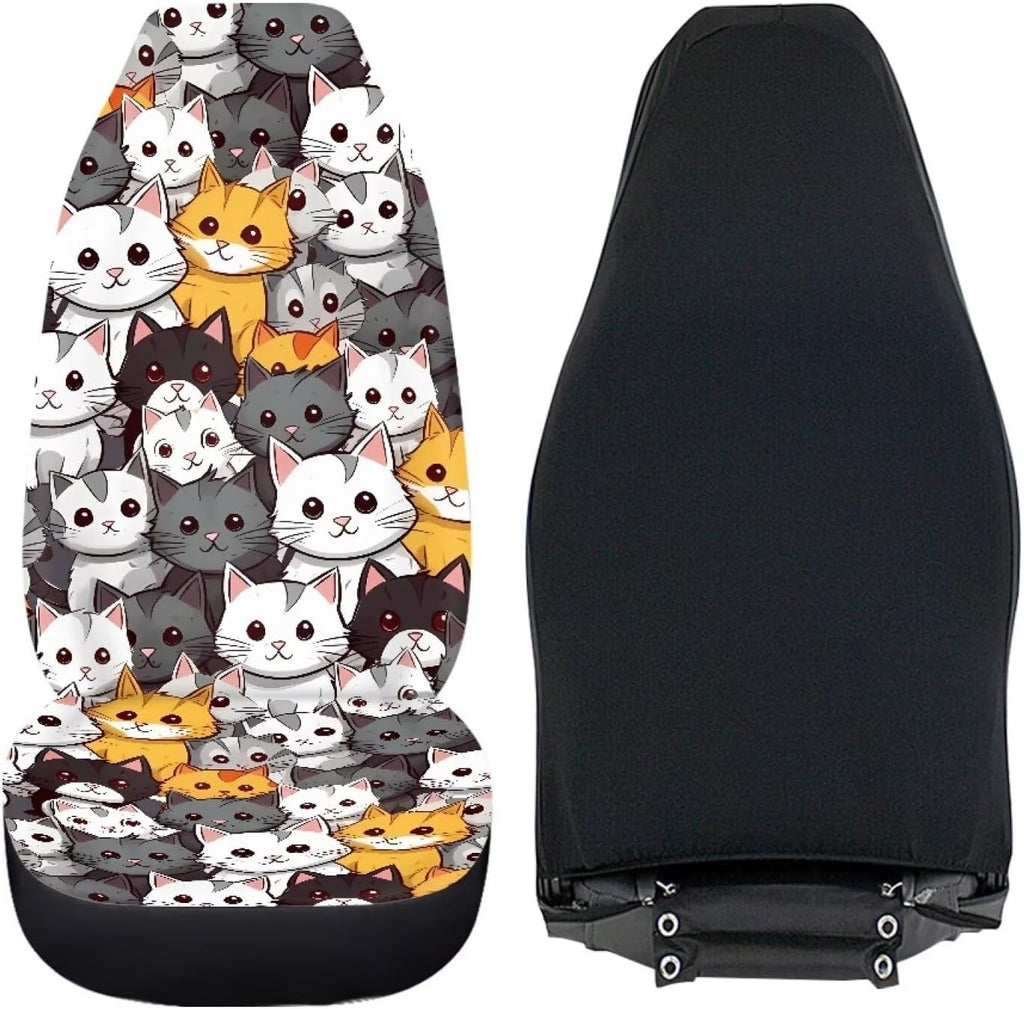 talayituse cute cat print car seat covers front showing dimensions