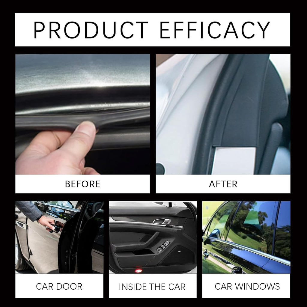 XIRUJNFD Car Rubber Seal Protectant, Rubber Seal Conditioner, Rejuvenates Color & Flexibility of Old & Dry Seals, for Car Door Seals, Windows, Hoods, Trunks (1 Set)