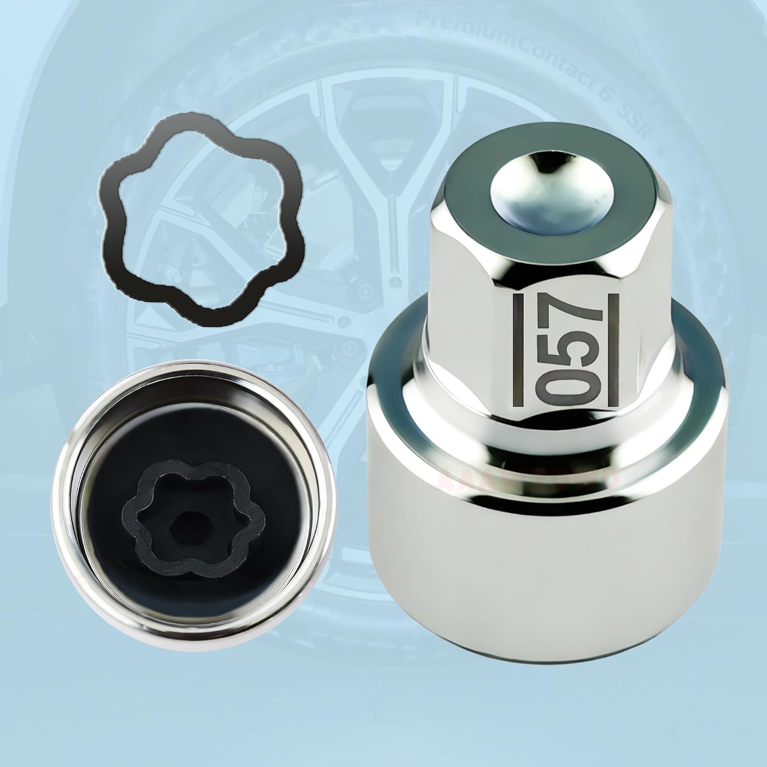 #057 Compatible with BMW 1 3 5 7 8 X2 X3 X5 X6 Wheel Lock Key Tire Lug Key | 057 Wheel Locking Nut Key Replacement