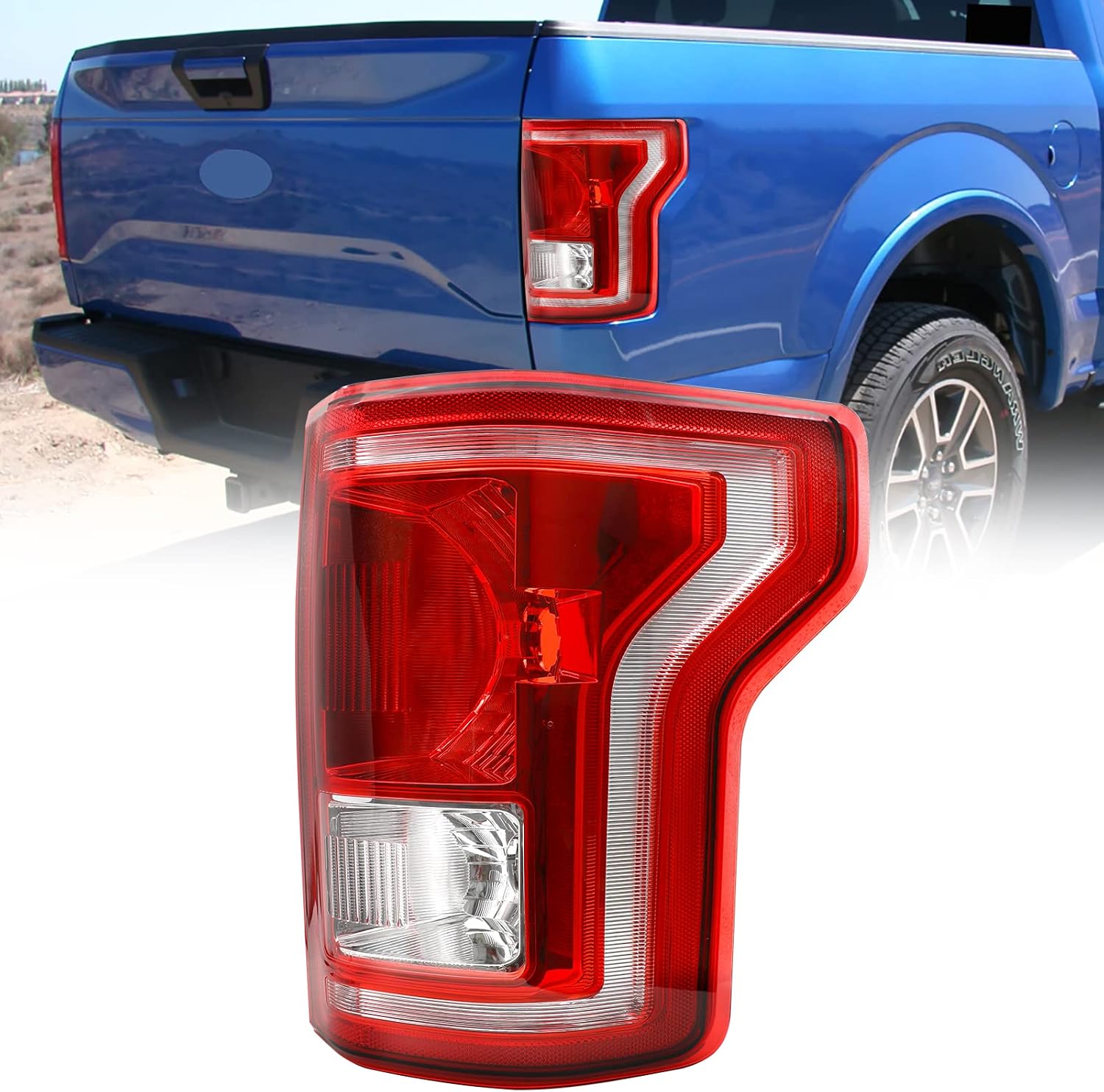 Tail Light Fit For 2015 2016 2017 Ford F150 F-150 Rear Brake Lamp without Bulbs (Right Passenger Side)