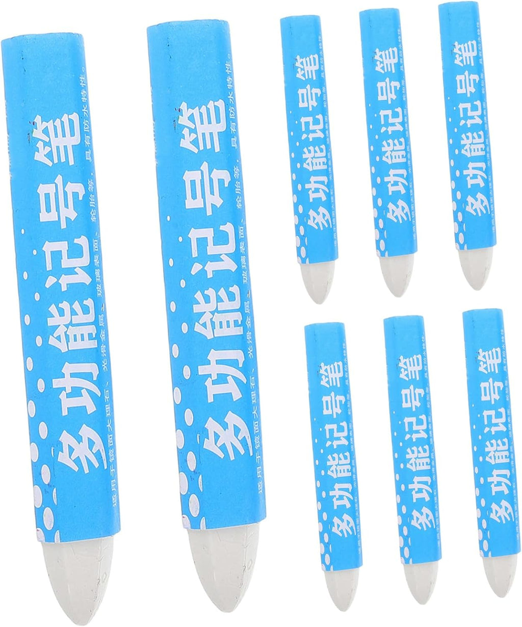 CHILDWEET 8pcs Tire Marker Pens Set for Automotive Use Wax-based Tire Marking Pens in White Yellow and Red Colors for Identification