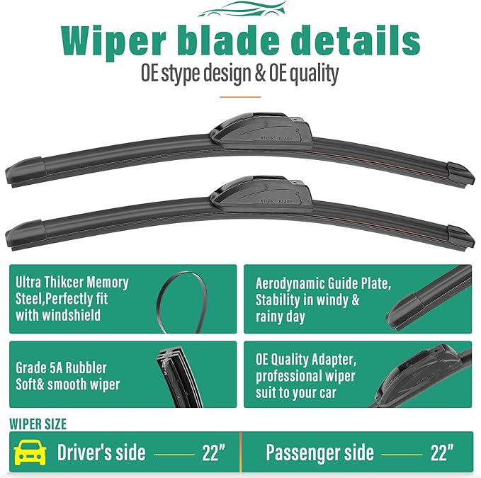 22" 22" 13" Windshield Wiper Blades Replacement - Image 3