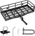 VEVOR 60x24x14 in Hitch Cargo Carrier, 500lbs Capacity Folding Trailer Hitch Mount Cargo Basket, Steel Luggage Carrier Rack Fits 2" Hitch Receiver for SUV Pickup Truck
