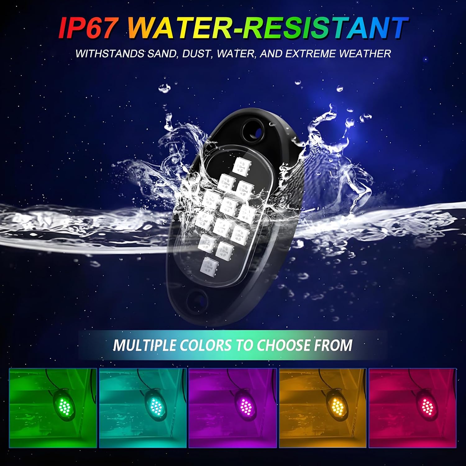 RGB Car Lights APP Controlled LED Underbody Light Kit with 12 Premium 5050 LED Chips 16 Million Colors Music Sync for Cars Trucks SUVs ATVs Boats