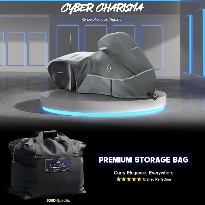 Motorcycle Cover LI LIBZAKI 600D Heavy Duty Storage All Season Universal - Image 6