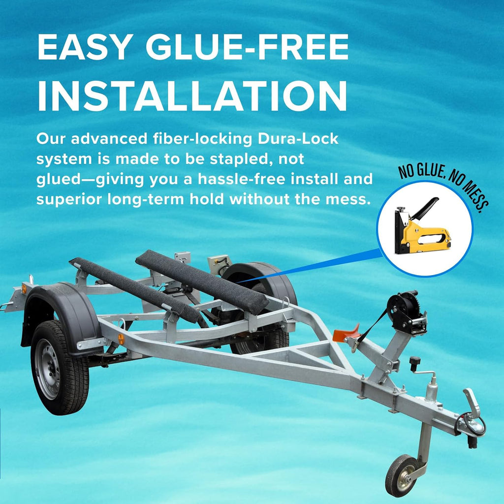 Boat Trailer Bunk Carpet, Black Marine Carpet, Replacement for Trailer Bunk Boards, Boat Lift Bunks, and Runners, Available in 12" and 24" Widths