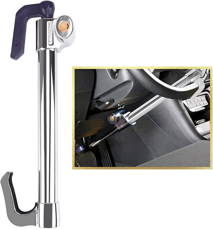 Tevlaphee Universal Steering Wheel Brake Lock Anti-Theft Retractable Double by Tevlaphee