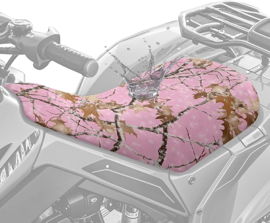 Pink Camo ATV Seat Cover Non-Slip Comfortable 4-Wheeler Seat Covers ATV Accessories for Polaris Sportsman 570 450 850, Polaris Scrambler 400 500 850 1000, Honda Rancher 420