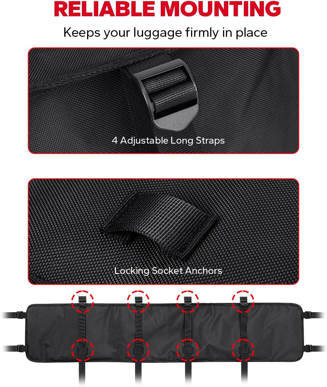 Amazicha UTV Roll Cage Organizer, Upgrade Cargo Rear Storage Bag