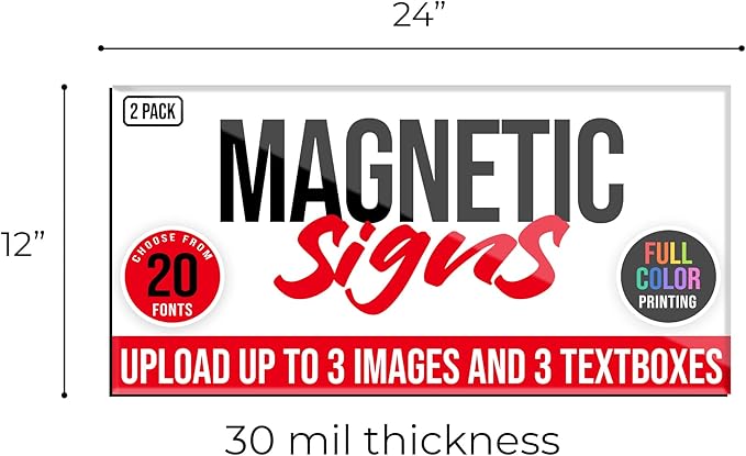 2 Pack, Personalized Magnetic Signs - Image 5