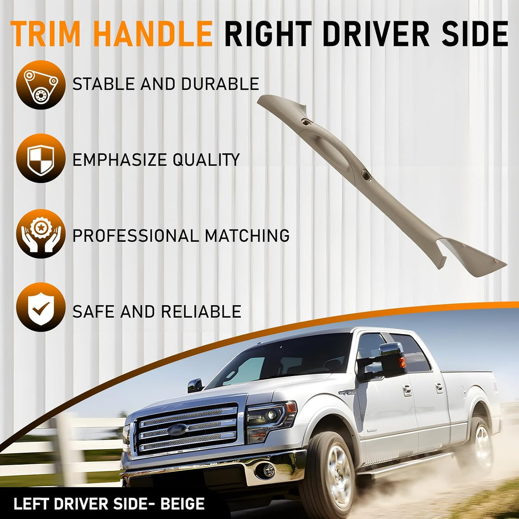 A Pillar Interior Trim Handle Left Driver Side Compatible with Ford F150 F-150 2004-2008 Lincoln Mark LT 2006-2008 A Pillar Grab Handle Assist Panel 4L3Z-1503599-AAC (Left Driver Side Beige)