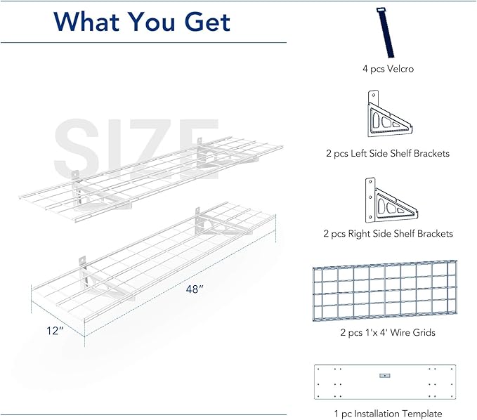 FLEXIMOUNTS 2-Pack 1x4ft 12-inch-by-48-inch Wall Shelf Garage Storage Rack Wall - Image 3