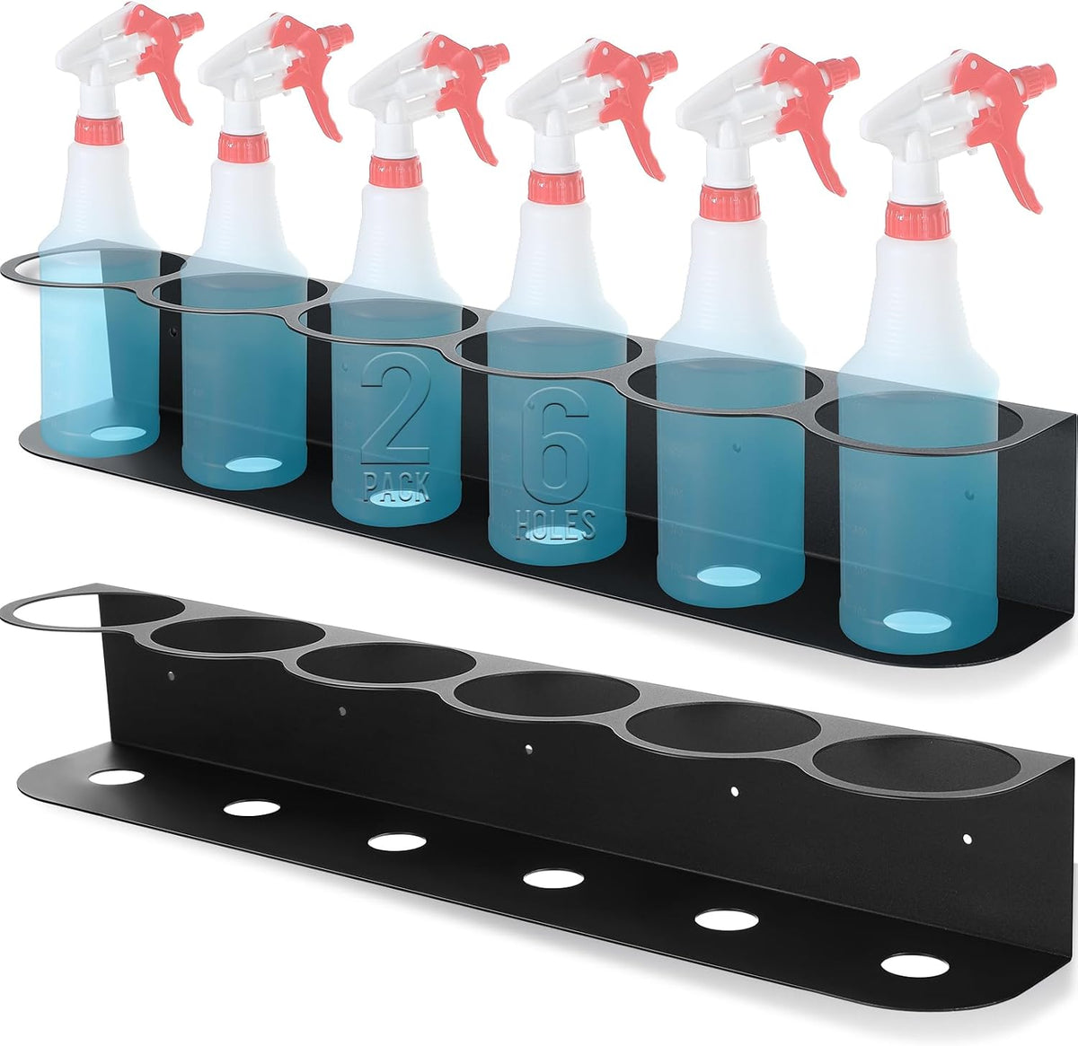 Therwen 2 Pcs 6 Holes All Purpose Steel Spray Bottle Holder Heavy Duty Can