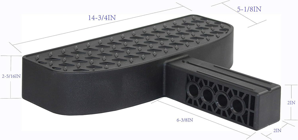 MaxxHaul 50234 Hitch Mount Bump Step For 2 inch Hitch Receiver With Anti Slip Platform For RV SUV Truck Flatbed Camper With Safety Reflectors