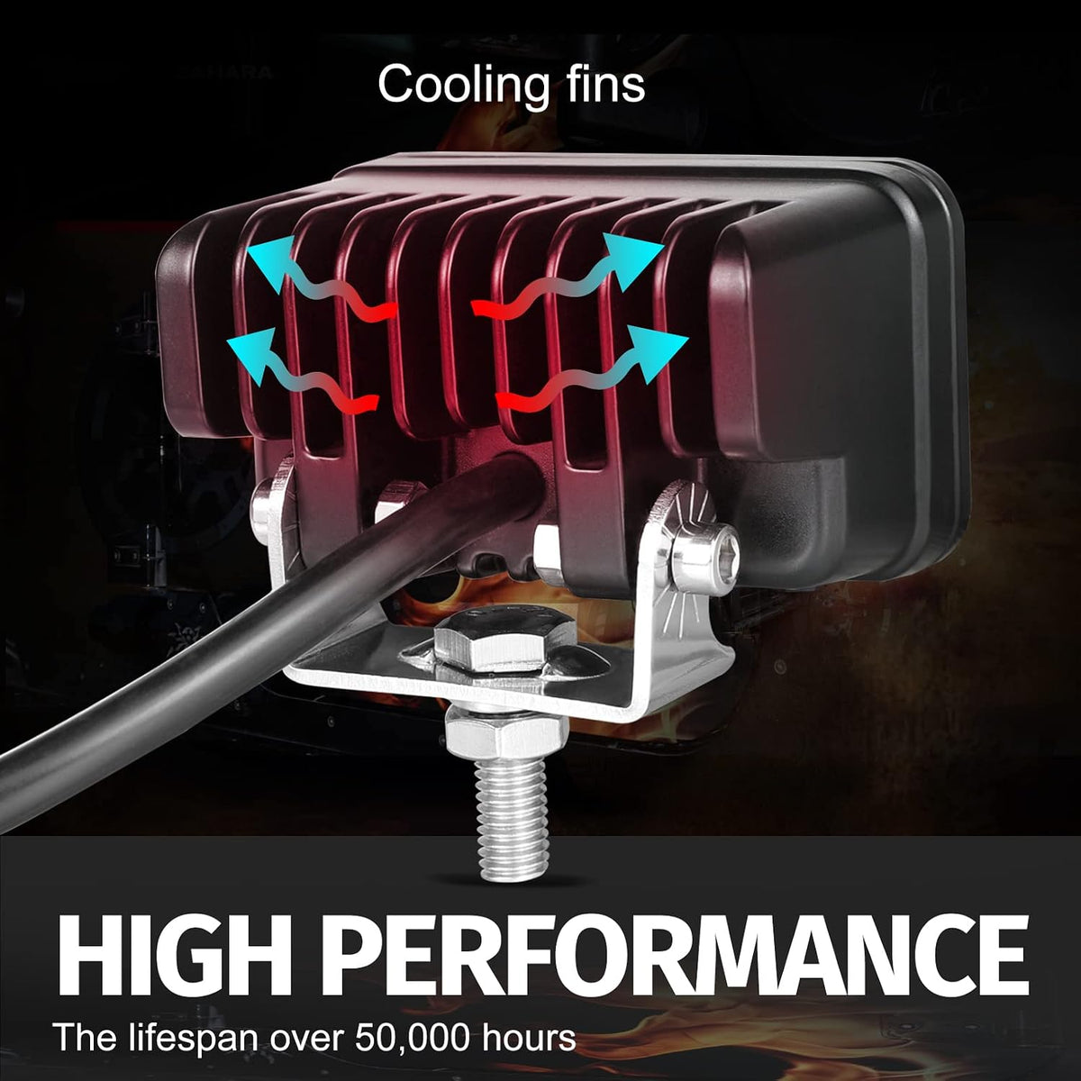 led pods 3 inch driving light bar pod, side view