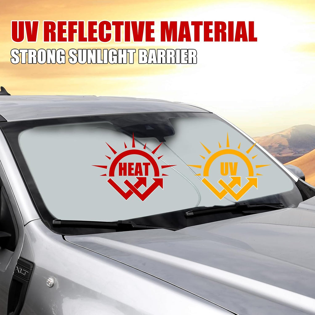 Mabett Windshield Sun Shade for Ford Maverick 2022-2025 2026, Foldable Car Front Window Sunshade, Interior Maverick Accessories for Summer