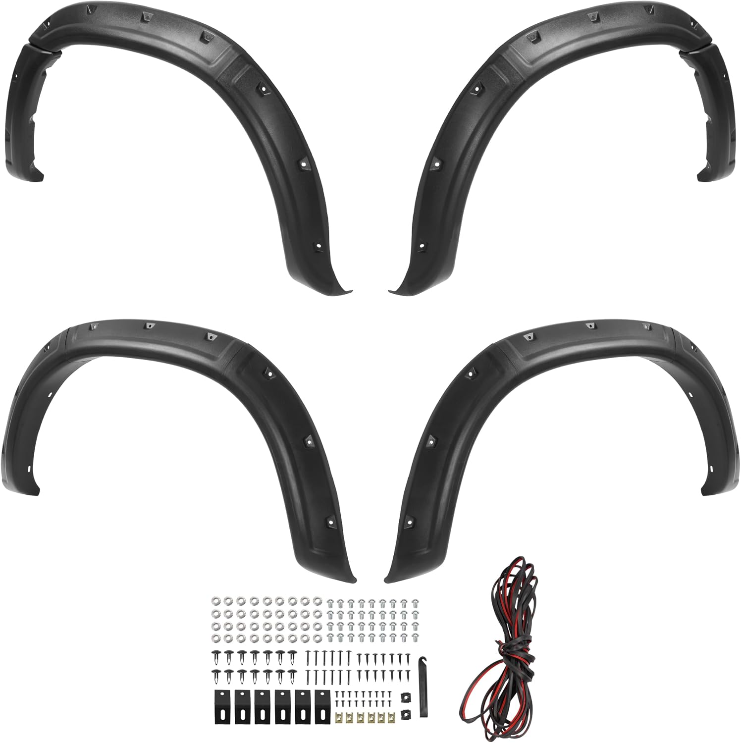 ALMULOO 4Pcs Fender Flares Compatible with 2000-2006 Toyota Tundra Wheel Arch Covers Plastic(PP) Textured Black
